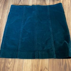 Green velvet skirt